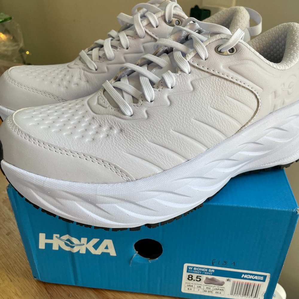 Hoka Bondi SR White Women's Running / Nurse Shoes